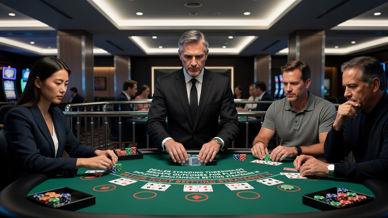 Multiple betting spots active on a blackjack table illustrating simultaneous strategies