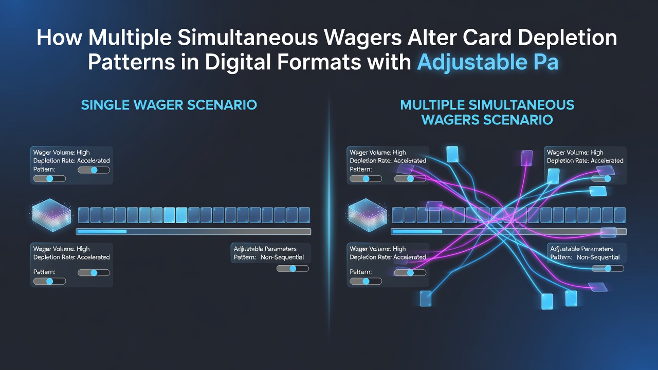 Analytics dashboard displaying card depletion curves under single versus multiple simultaneous wagers