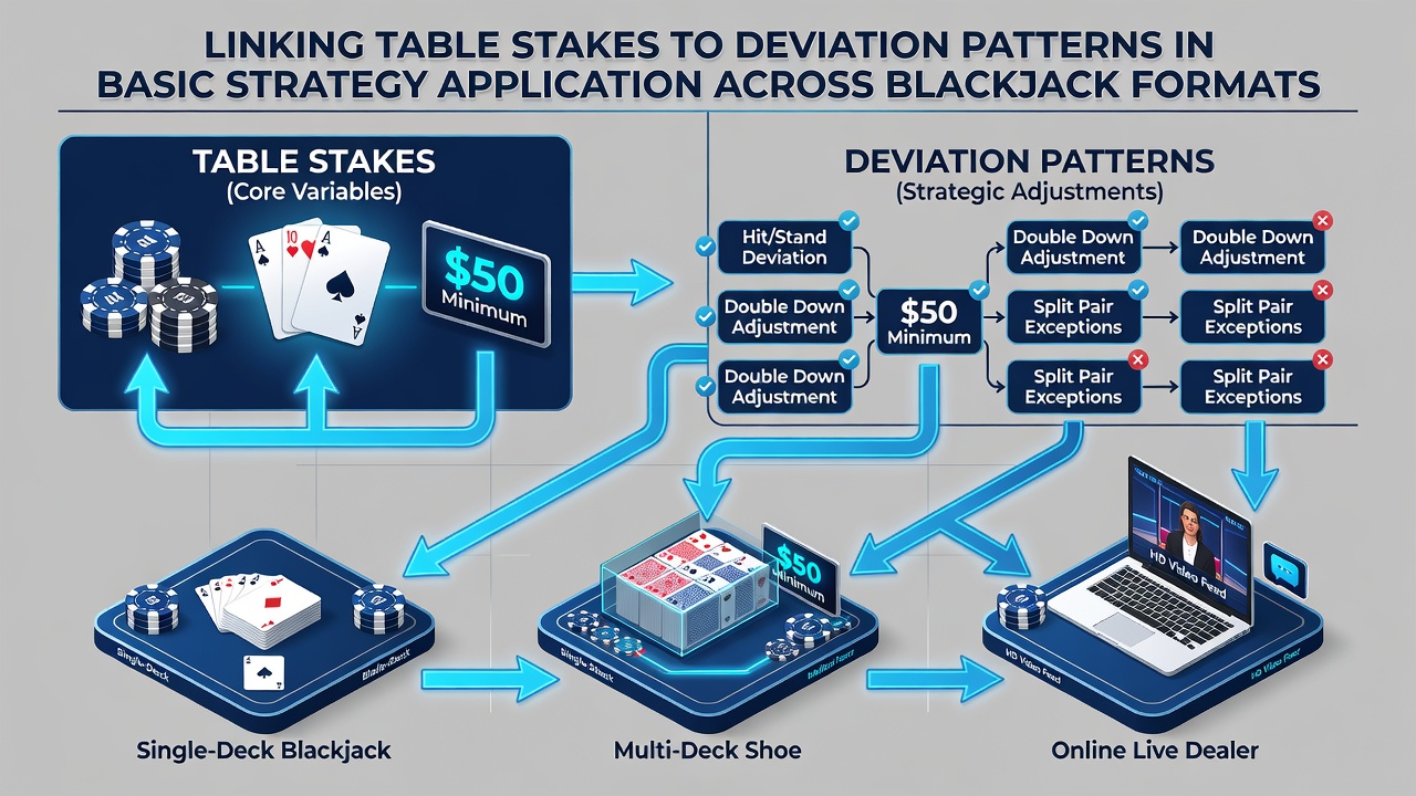 Chart displaying deviation rates by bet size across different blackjack formats